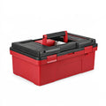 Boîte à outils 50 x 28 x 25 cm en plastique rouge noir avec organiseur et poignée
