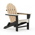 Fauteuil Adirondack 78 x 83 x 94 cm en matériau synthétique beige et noir - extérieur à dossier incliné