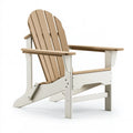 Fauteuil de jardin Adirondack 79 x 83 x 96 cm en bois beige et blanc pliant