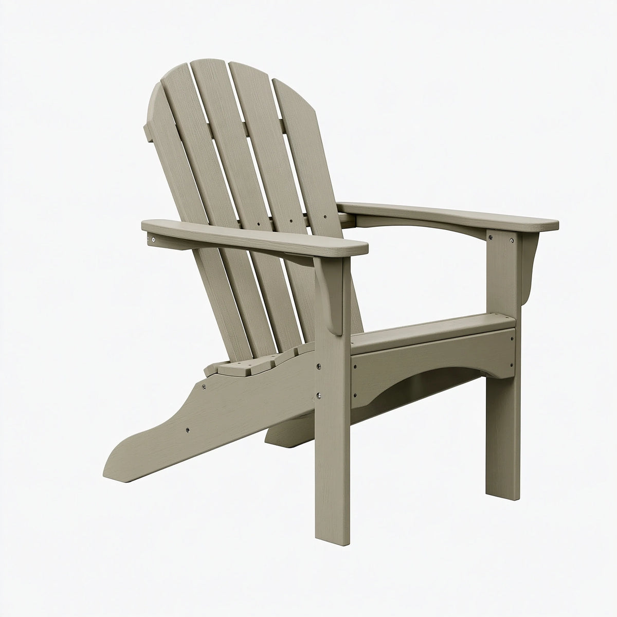 Fauteuil de jardin 85 x 78 x 95 cm en matériau synthétique taupe style Adirondack à dossier incliné