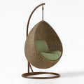 Fauteuil suspendu 105 x 105 x 195 cm en résine tressée marron style bohème pour jardin