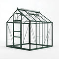 Serre de jardin 250 x 190 x 240 cm aluminium vert avec panneaux transparents style victorien