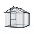 Serre de jardin 190 x 190 x 195 cm aluminium gris anthracite à porte battante