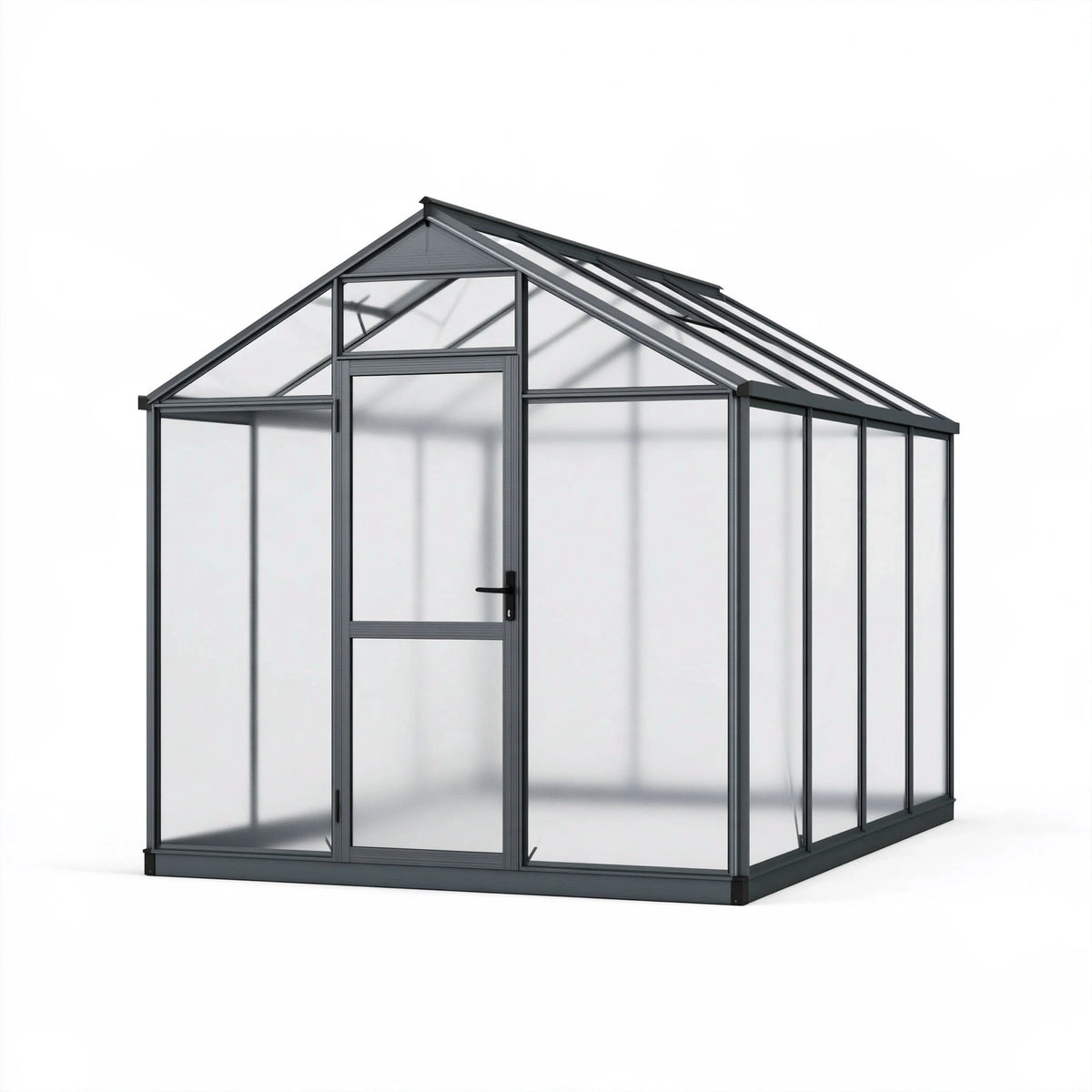 Serre de jardin 190 x 190 x 195 cm aluminium gris anthracite à porte battante