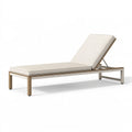 Chaise longue de jardin 200 x 70 cm en aluminium beige avec dossier réglable